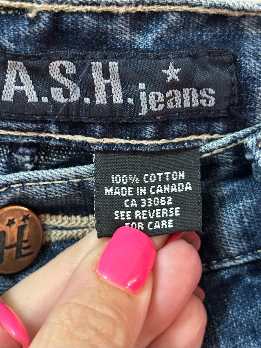 Vintage Y2K H.A.S.H. Jeans NWT Women’s 27x35 Bootcut Canada Made Denim Size 6 - Picture 4 of 9